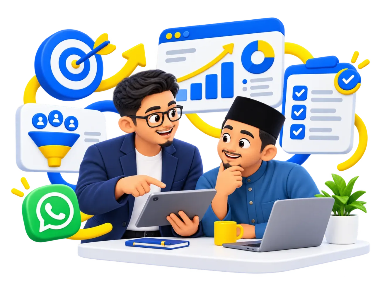 Sesi konsultasi strategi digital marketing The TRIO bersama pemilik bisnes