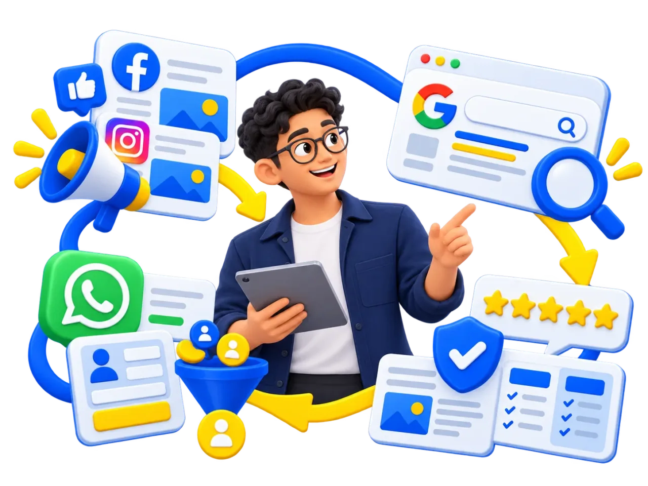 Strategi digital marketing The TRIO merangkumi discover, search, trust dan convert